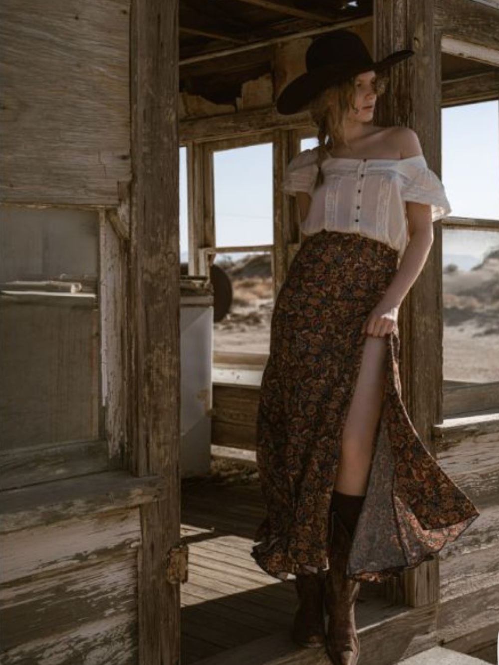 Western maxi skirt- Stagecoach style